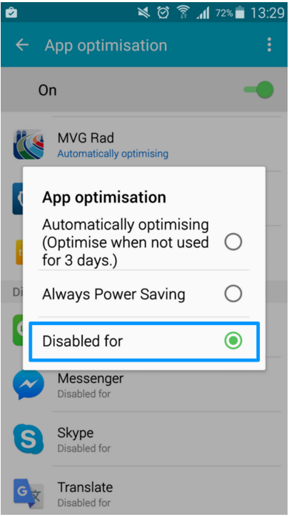 samsung app optimisation